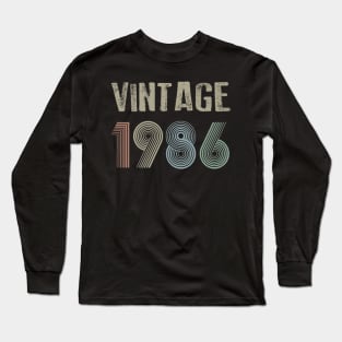 Vintage 1986 34th Birthday Gift Men Women Long Sleeve T-Shirt